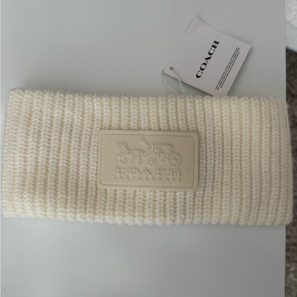 Coach Ivory Knit Headband
